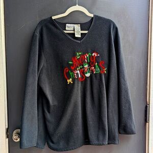3/$25 Plus White Stag Cozy Merry Christmas Sweater